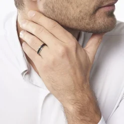 JOURDAN Bague Gaetane Acier Blanc New