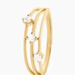 Histoire d'Or Bague Giordano Or Jaune Diamant Synthétique