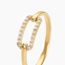 Histoire d'Or Bague Graphic Lines Or Jaune Oxyde De Zirconium New