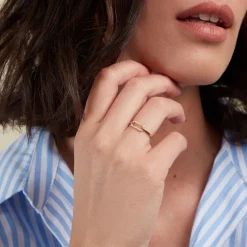 Histoire d'Or Bague Graphic Lines Or Jaune Oxyde De Zirconium New