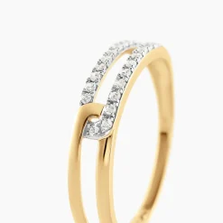 Histoire d'Or Bague Graphic Lines Or Jaune Oxyde De Zirconium Outlet