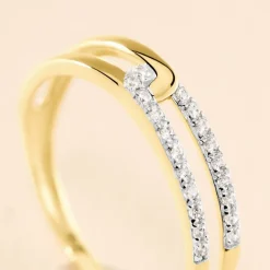 Histoire d'Or Bague Graphic Lines Or Jaune Oxyde De Zirconium Outlet