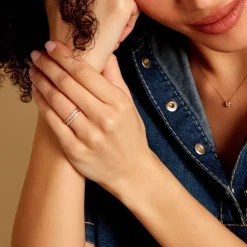 Histoire d'Or Bague Graphic Lines Or Jaune Oxyde De Zirconium Outlet