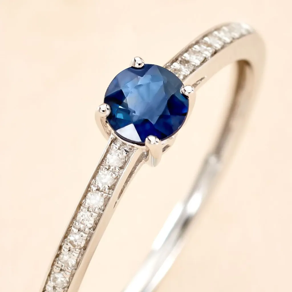 Histoire d'Or Bague Hardy Diamant or blanc saphir Discount