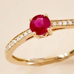 Histoire d'Or Bague Hardy Diamant or jaune rubis Online