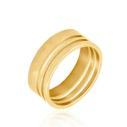 Histoire d'Or Bague Hera Acier Dore Yvanelle Triple Rangs Online