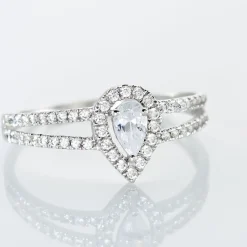 Histoire d'Or Bague Hildana Or Blanc Oxyde De Zirconium New