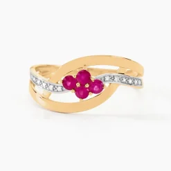 Histoire d'Or Bague Hoela Or Jaune Diamant Et Rubis Discount