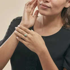 Histoire d'Or Bague Ivan Et Diamant or jaune emeraude Outlet