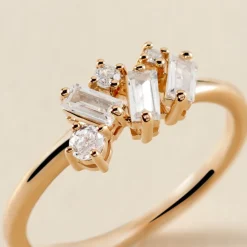 Histoire d'Or Bague Jardins D'hiver Plaqué Or Jaune Oxyde De Zirconium New