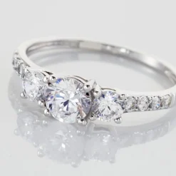 Histoire d'Or Bague Jennifere Or Blanc Oxyde Outlet