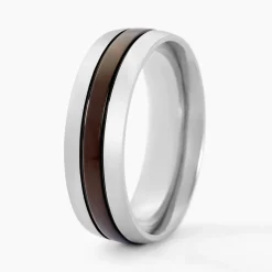 Histoire d'Or Bague John Acier Bicolore