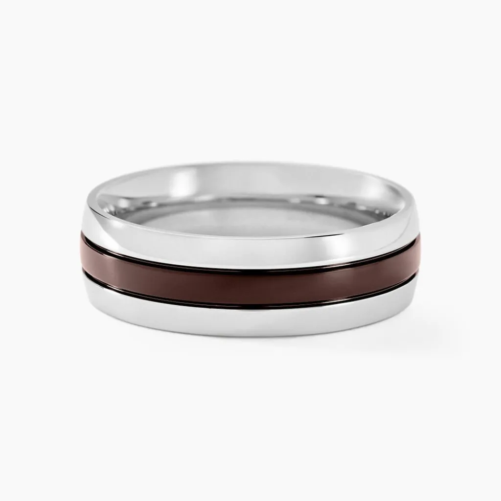 Histoire d'Or Bague John Acier Bicolore