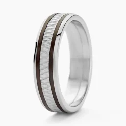 JOURDAN Bague Jonc Maewen Acier Blanc Outlet