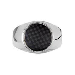 JOURDAN Bague Homme Arecibo Acier Blanc Carbone Best