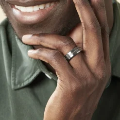 JOURDAN Bague Iron Tungstene Blanc Online