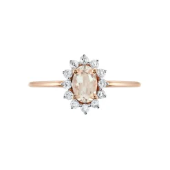 Histoire d'Or Bague Jozsua Or Rose Morganite Peche Oxyde De Zirconium Online