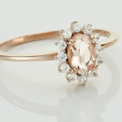 Histoire d'Or Bague Jozsua Or Rose Morganite Peche Oxyde De Zirconium Online
