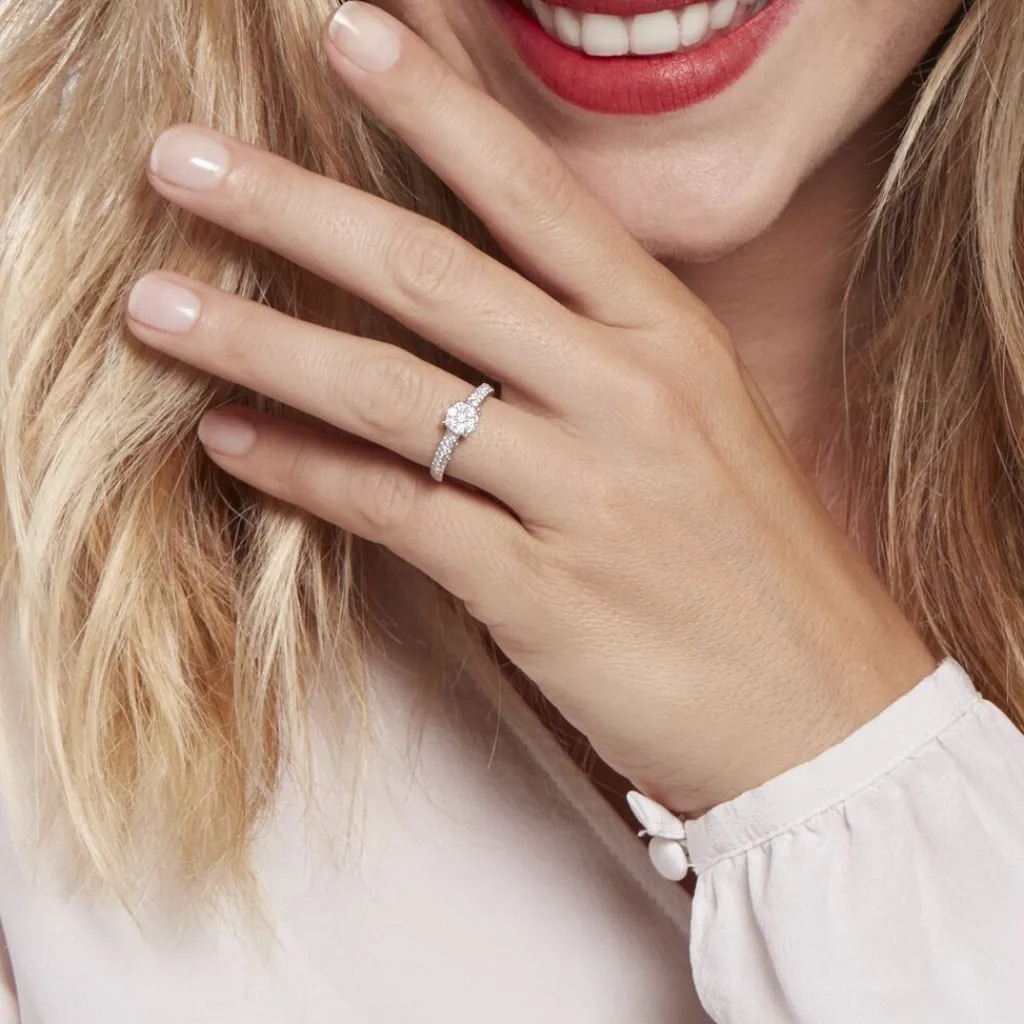 Histoire d'Or Bague Julia Platine Blanc Diamant Sale