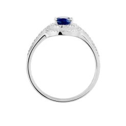 Histoire d'Or Bague Justine Or Blanc Saphir Et Diamant New