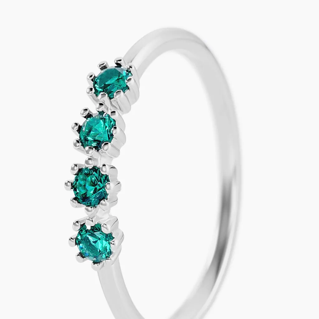 Histoire d'Or Bague Karrie Argent Blanc Oxyde De Zirconium argent blanc oxyde vert Sale