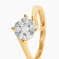 Histoire d'Or Bague Kenaniah Or Jaune Diamant Synthétique Hot