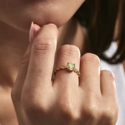 Histoire d'Or Bague Kurt Plaqué Or Jaune Oxyde De Zirconium plaqué or jaune oxyde vert Best