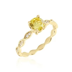 Histoire d'Or Bague Kurt Plaqué Or Jaune Oxyde De Zirconium plaqué or jaune oxyde champagne Best