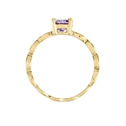 Histoire d'Or Bague Kurt Plaqué Or Jaune Oxyde De Zirconium plaqué or jaune oxyde lavande Outlet