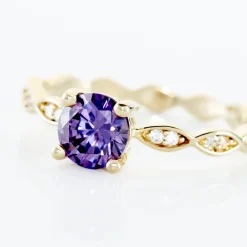 Histoire d'Or Bague Kurt Plaqué Or Jaune Oxyde De Zirconium plaqué or jaune oxyde lavande Outlet