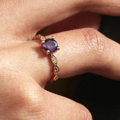 Histoire d'Or Bague Kurt Plaqué Or Jaune Oxyde De Zirconium plaqué or jaune oxyde lavande Outlet