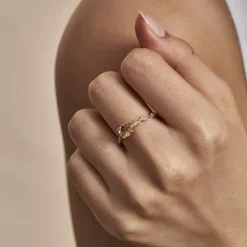 Histoire d'Or Bague Kurt Plaqué Or Jaune Oxyde De Zirconium plaqué or jaune oxyde champagne Online