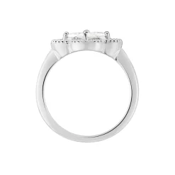 LAETIZIA Bague Fleur Argent Blanc Oxyde De Zirconium