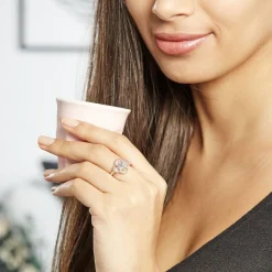 LAETIZIA Bague Fleur Argent Blanc Oxyde De Zirconium