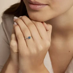 Histoire d'Or Bague Lalia Or Blanc Topaze Et Oxyde De Zirconium Discount