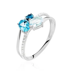 Histoire d'Or Bague Lilia Or Blanc Topaze Discount