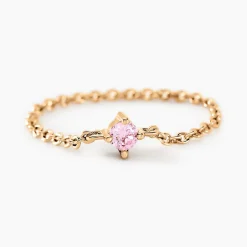 Histoire d'Or Bague Lilou Plaqué Or Doré Oxyde De Zirconium plaqué or jaune oxyde rose New