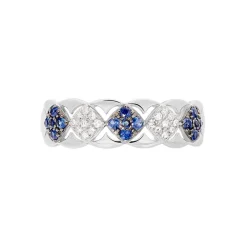 Histoire d'Or Bague Lina-maria Or Blanc Saphir Et Diamant