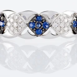 Histoire d'Or Bague Lina-maria Or Blanc Saphir Et Diamant