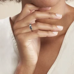 Histoire d'Or Bague Lina-maria Or Blanc Saphir Et Diamant