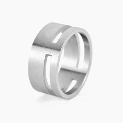 Histoire d'Or Bague Line Acier Blanc Sale