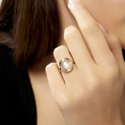 Histoire d'Or Bague Linna Plaqué Or Jaune Pierre De Lune Outlet