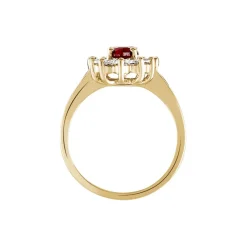 Histoire d'Or Bague Lisea Plaqué Or Jaune Verre Et Oxyde De Zirconium plaqué or jaune verre rouge Discount