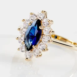 Histoire d'Or Bague Lisea Plaqué Or Jaune Verre Et Oxyde De Zirconium plaqué or jaune verre bleu Clearance