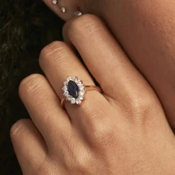 Histoire d'Or Bague Lisea Plaqué Or Jaune Verre Et Oxyde De Zirconium plaqué or jaune verre bleu Clearance