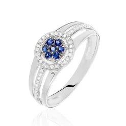 Histoire d'Or Bague Lise-laure Or Blanc Saphir Et Diamant Online