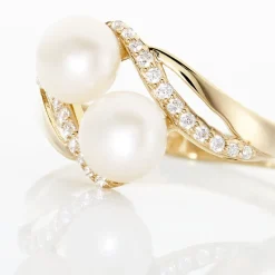 Histoire d'Or Bague Loeva Or Jaune Perle De Culture Et Oxyde De Zirconium Hot