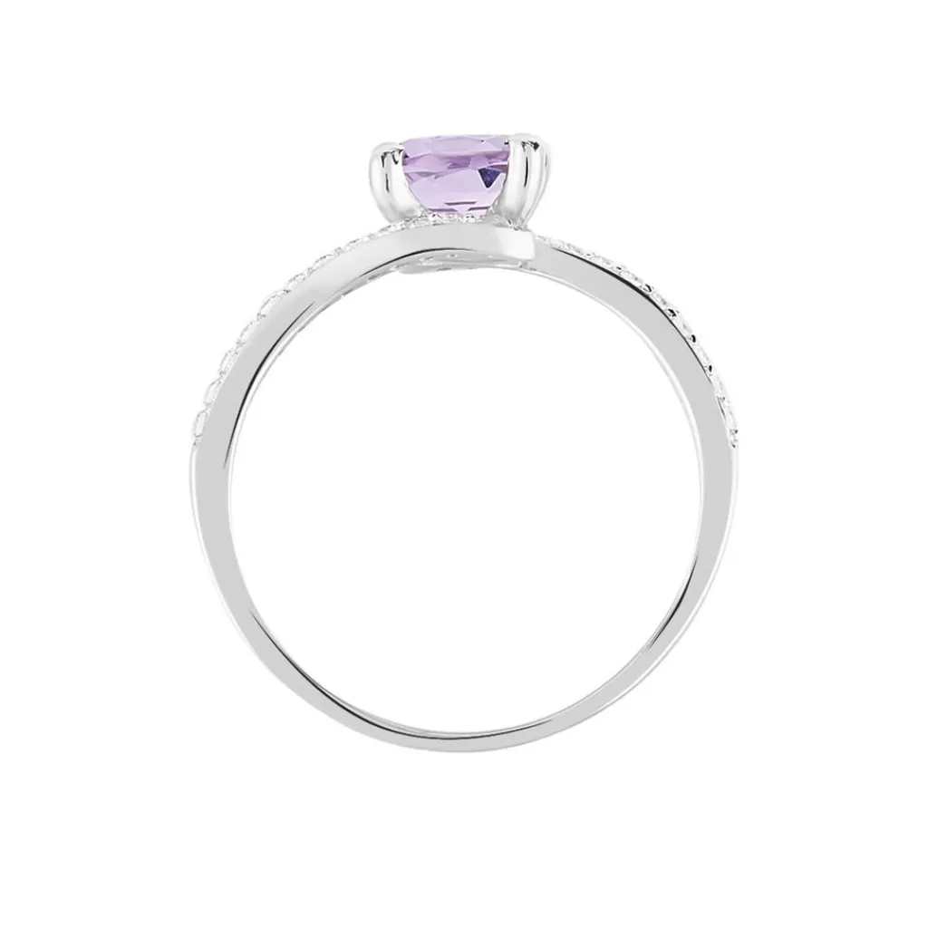 Histoire d'Or Bague Loriane Or Blanc Amethyste Et Oxyde De Zirconium or blanc amethyste violette Online