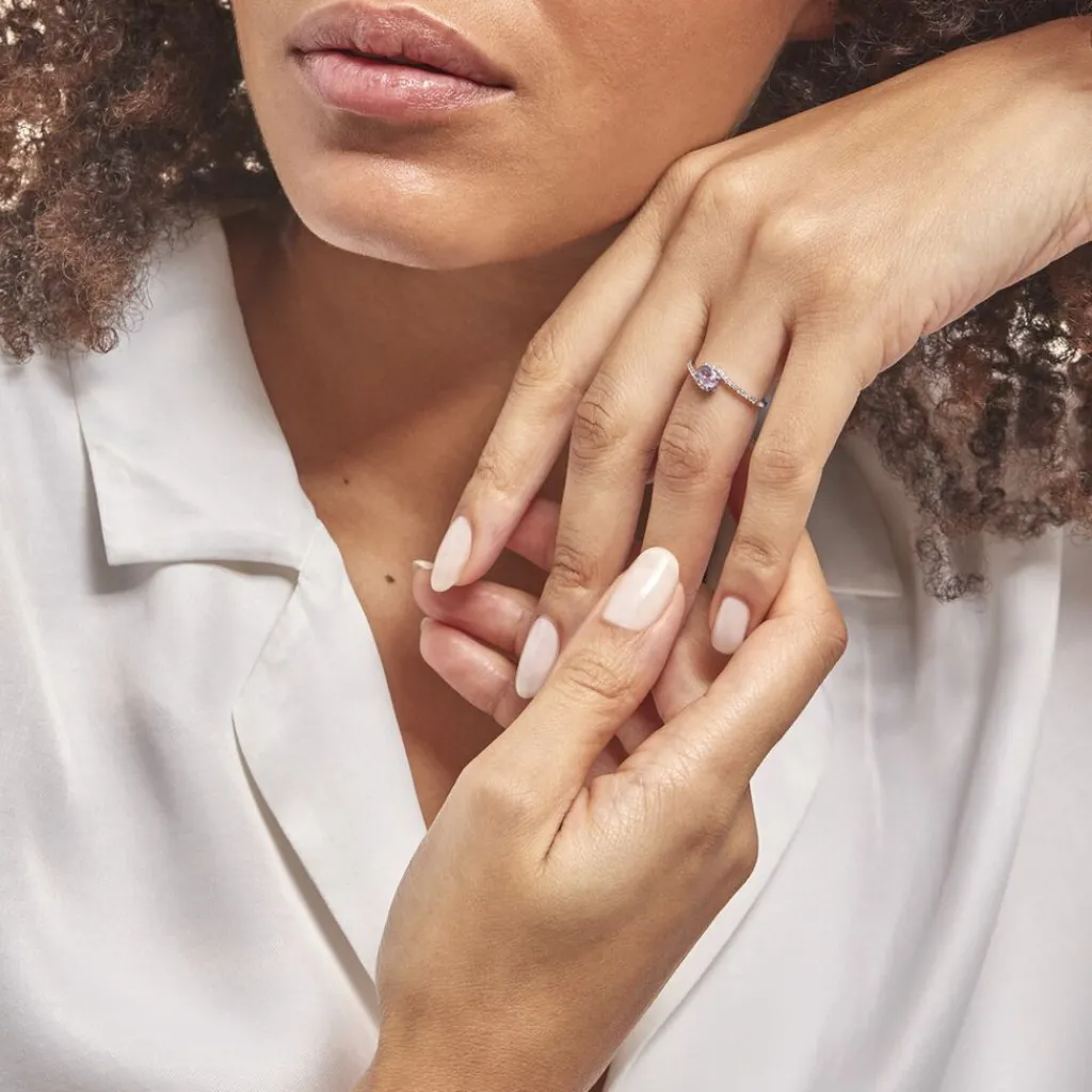 Histoire d'Or Bague Loriane Or Blanc Amethyste Et Oxyde De Zirconium or blanc amethyste violette Online