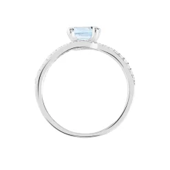 Histoire d'Or Bague Loriane Or Blanc Topaze Et Oxyde De Zirconium or blanc topaze bleue Outlet